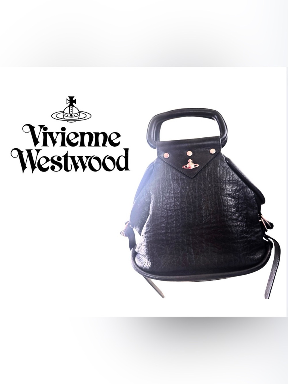 Vivian Westwood Black Leather Bag